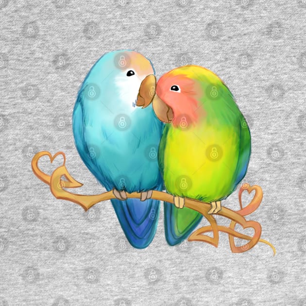 Pastel Lovebirds by Sylvanmistart